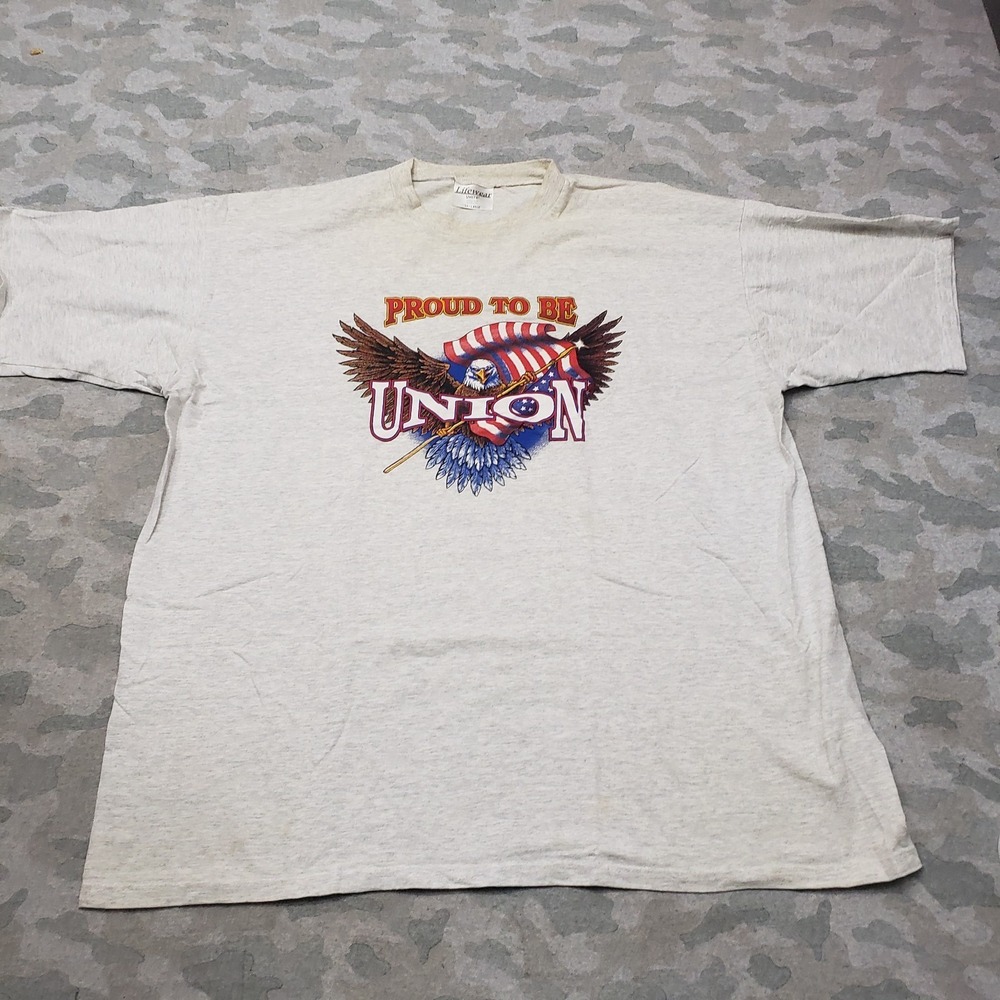 VTG Proud To Be Union Shirt Mens 3XL Gray Lifewear Short Sleeve Workwear